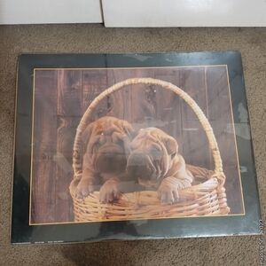 Brown Puppy Basket Art Print - Unbranded